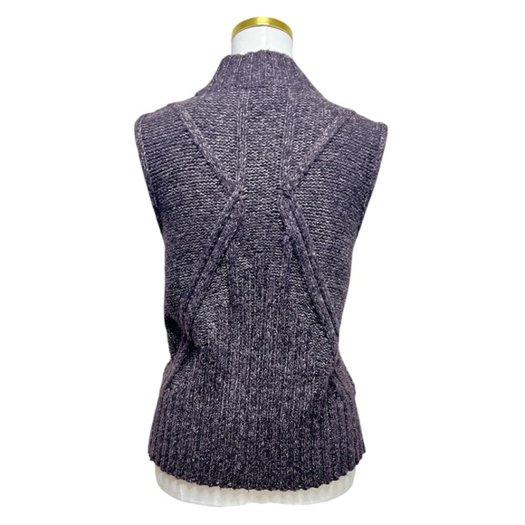 J. Jill Women’s Brown Cable Knit Cardigan Vest Open Front Sz M - Picture 2 of 9